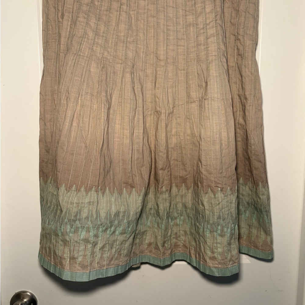 Ellen Tracy Earth-Tone Maxi Skirt with Decorative Hem 14 Kentucky Derby Skirt, - Picture 3 of 8